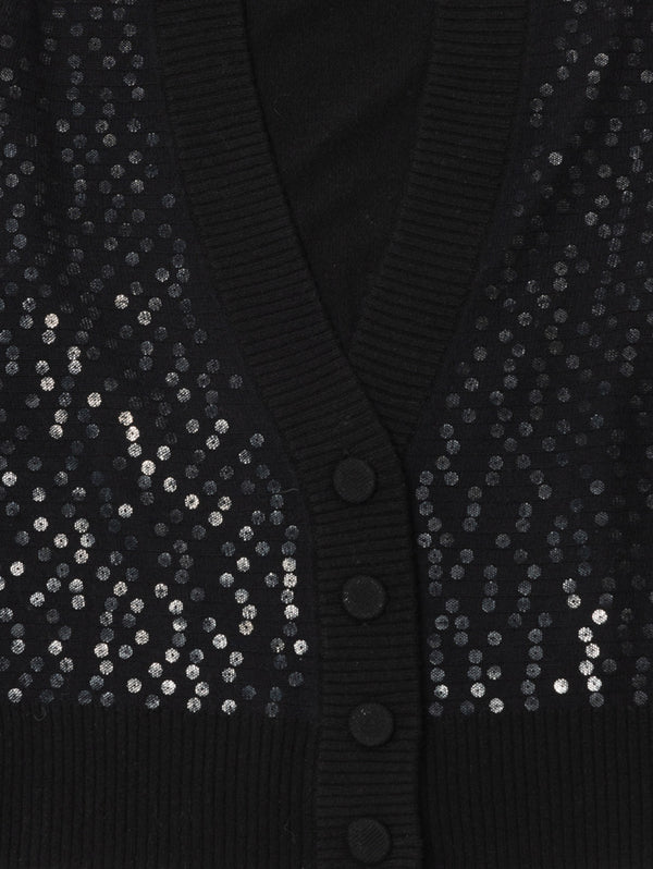 Sequin Cardigan - Black-AUTUMN CASHMERE-Over the Rainbow