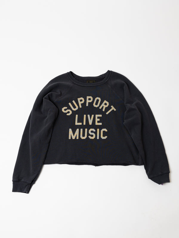 Support Live Sweatshirt - Vintage Black-Retro Brand Black Label-Over the Rainbow