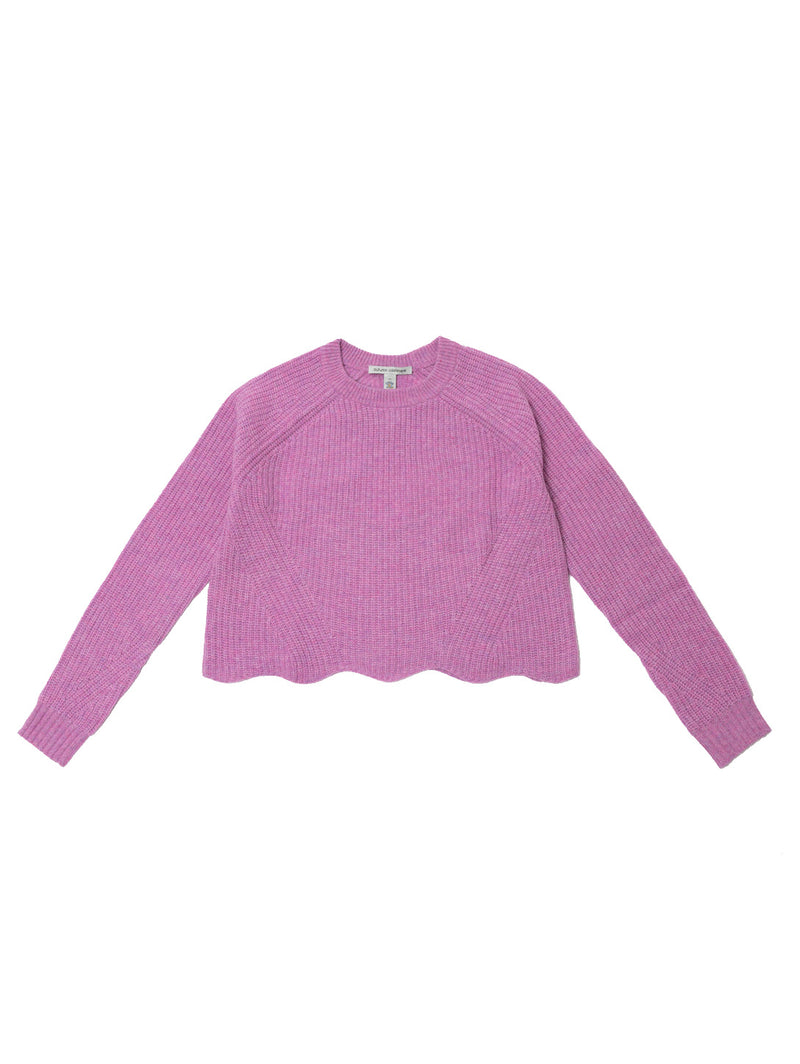Scalloped Shaker Sweater - Berry Frost-AUTUMN CASHMERE-Over the Rainbow