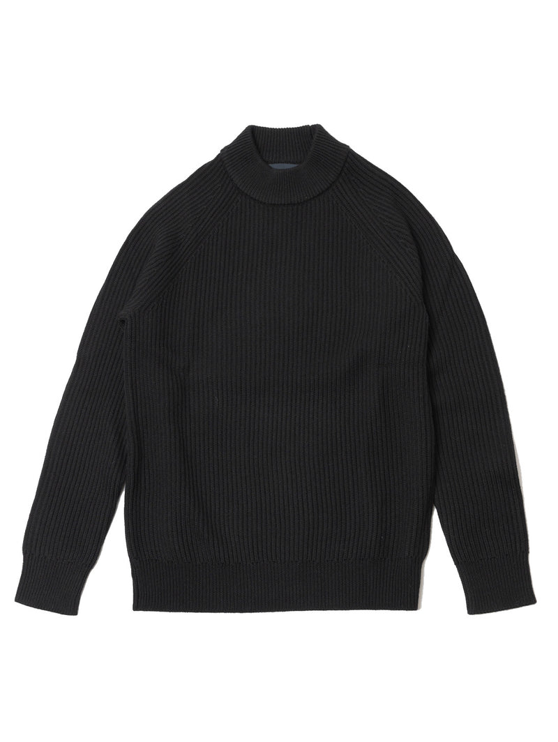 Merino Ribbed Knit Sweater - Black-Patrick Assaraf-Over the Rainbow