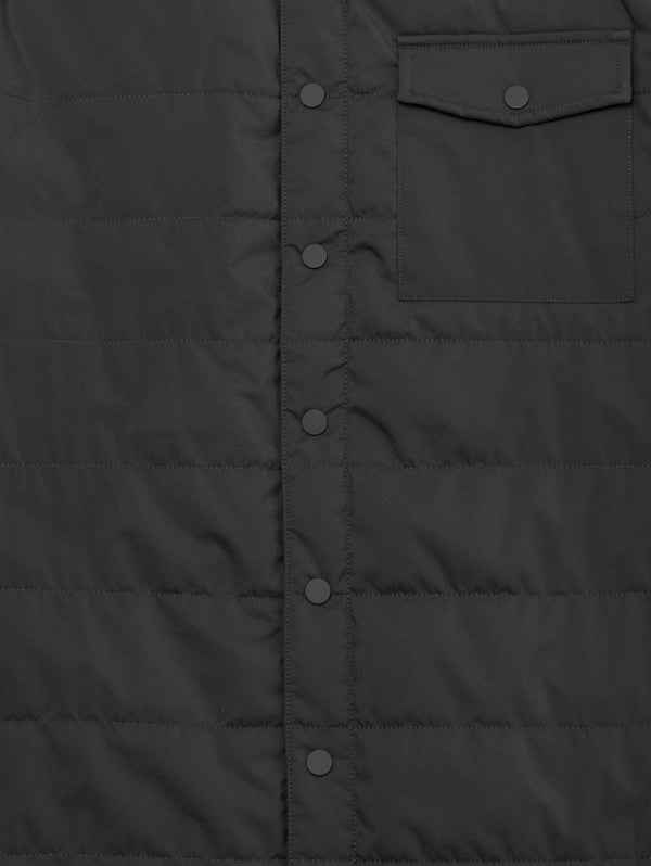 Nylon Quilted Mixed Media Shirt Jacket - Olive-Patrick Assaraf-Over the Rainbow