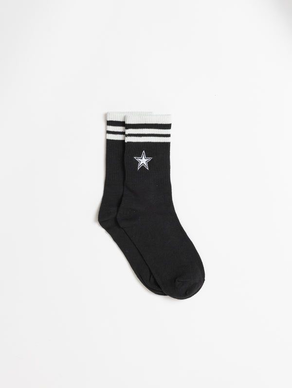 Star Socks - Black/White Stripe-LIM LIM-Over the Rainbow