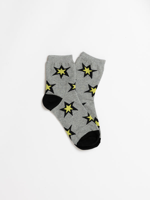 Star Sock - Grey/Yellow-LIM LIM-Over the Rainbow