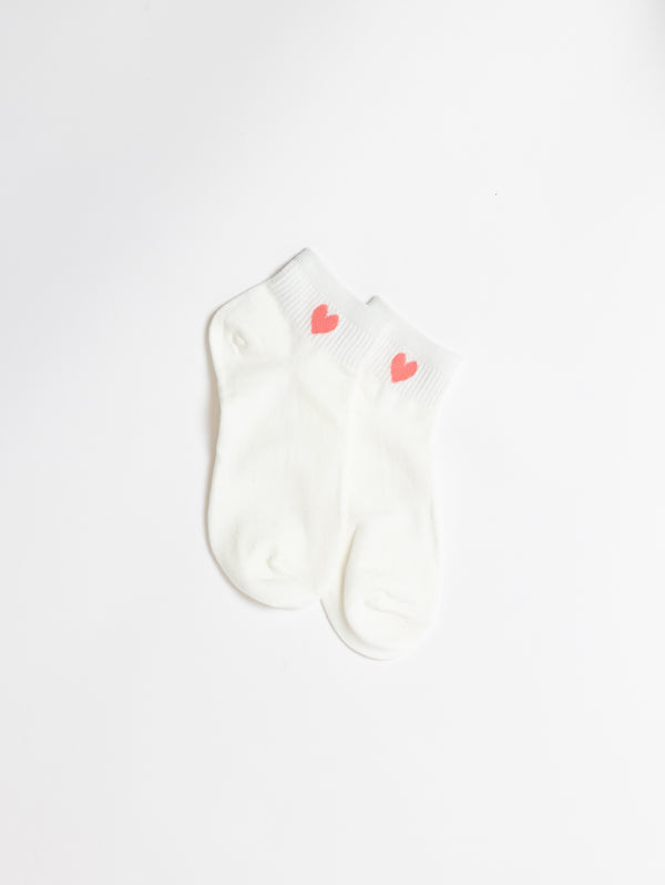 Heart Socks - White-LIM LIM-Over the Rainbow
