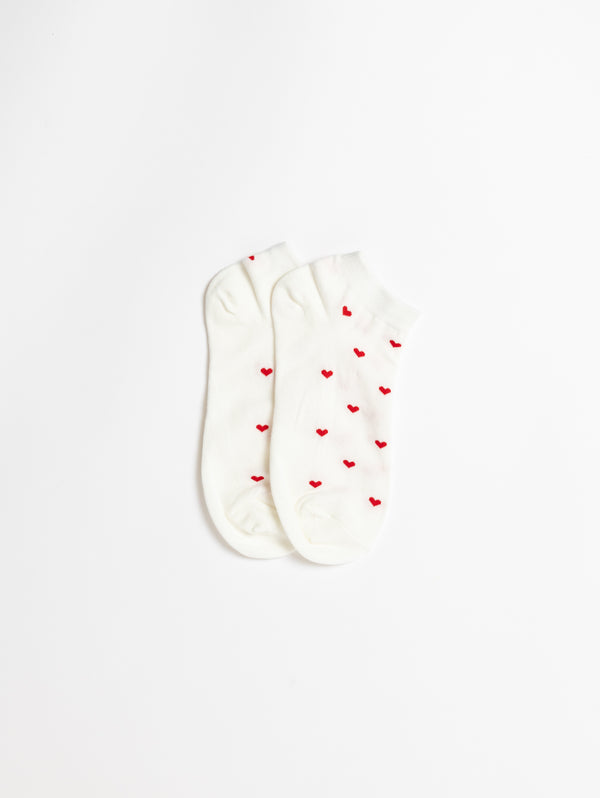 Heart Stripe Ankle Socks-LIM LIM-Over the Rainbow
