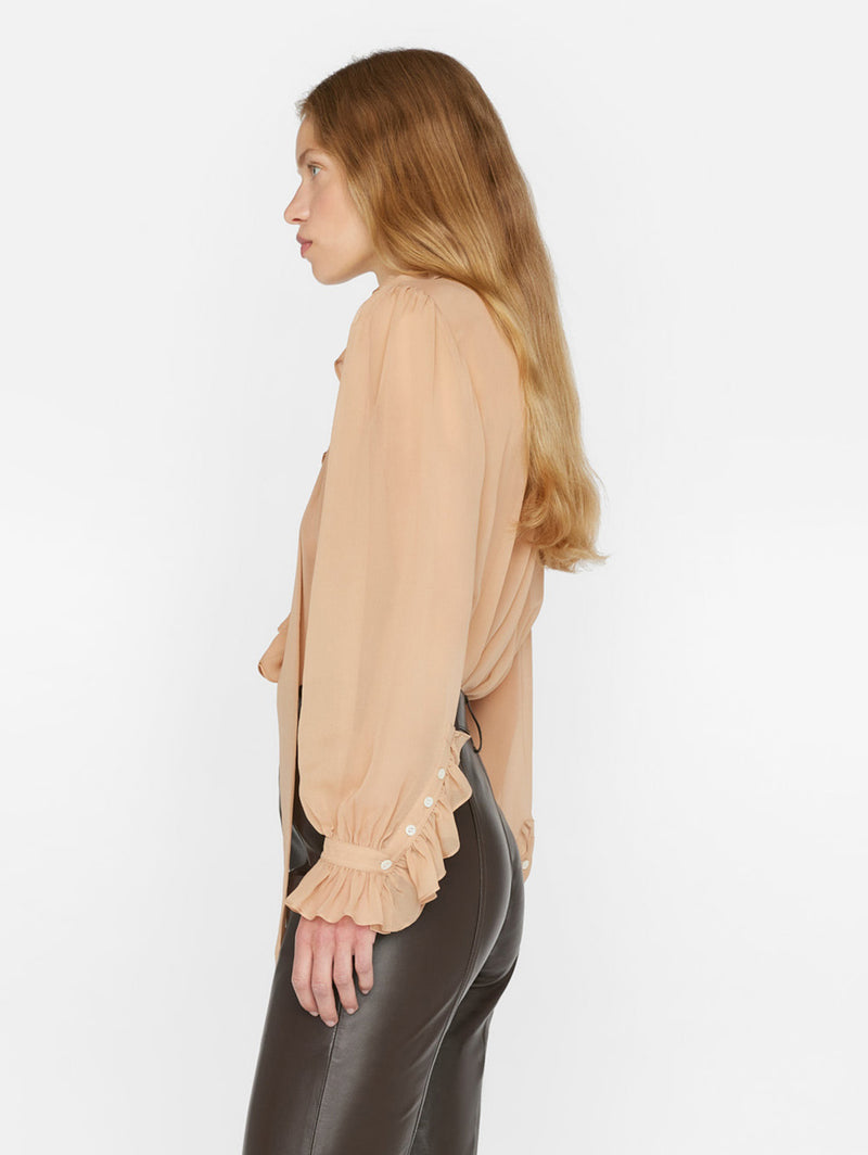 Ruffle Blouse - Blush-FRAME-Over the Rainbow