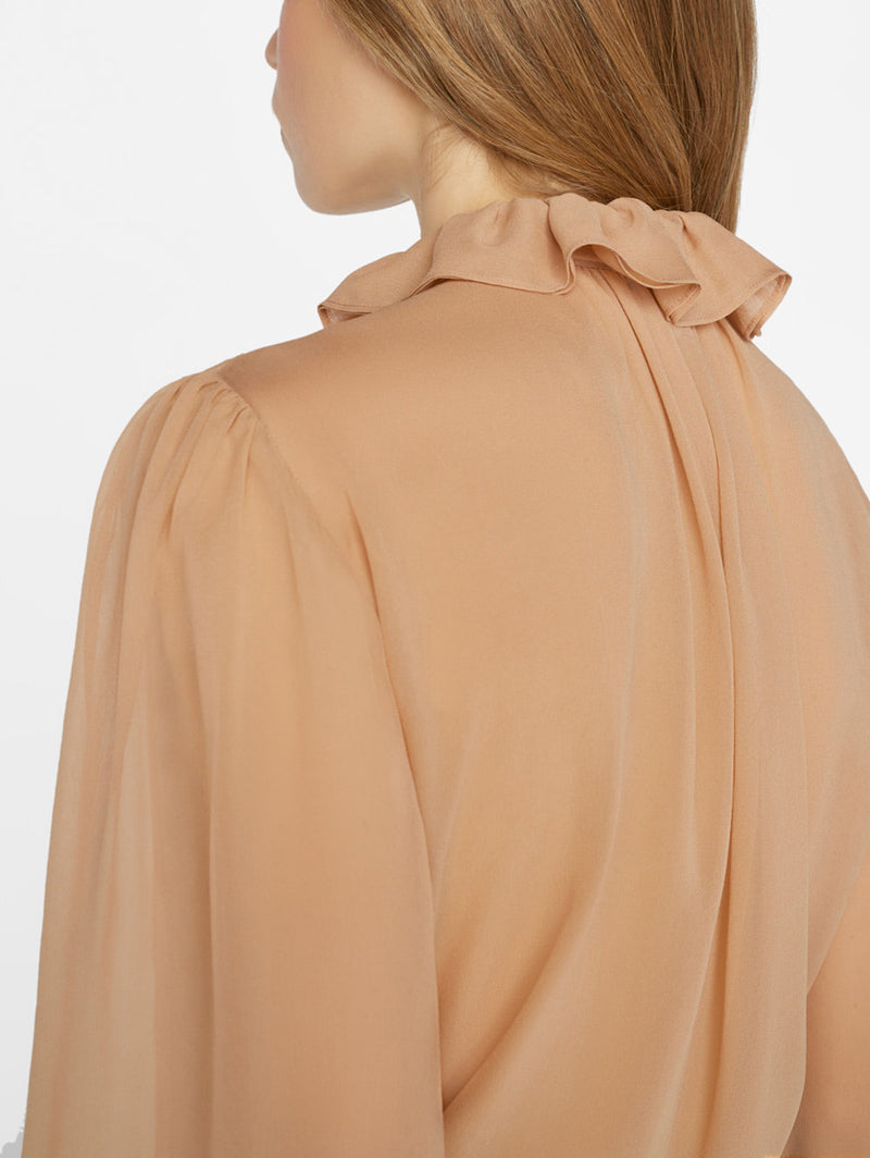 Ruffle Blouse - Blush-FRAME-Over the Rainbow