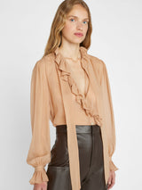 Ruffle Blouse - Blush-FRAME-Over the Rainbow