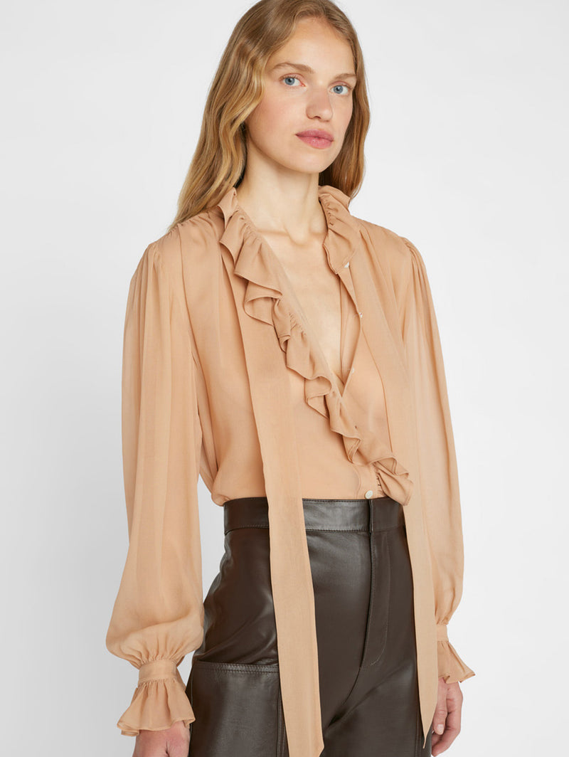 Ruffle Blouse - Blush-FRAME-Over the Rainbow