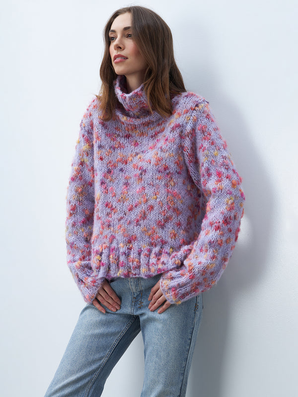 Fleur Turtleneck Sweater - Lilac-LINE-Over the Rainbow