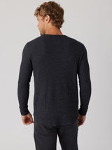 Thermal Henley Top - Black-SOL ANGELES-Over the Rainbow