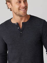 Thermal Henley Top - Black-SOL ANGELES-Over the Rainbow