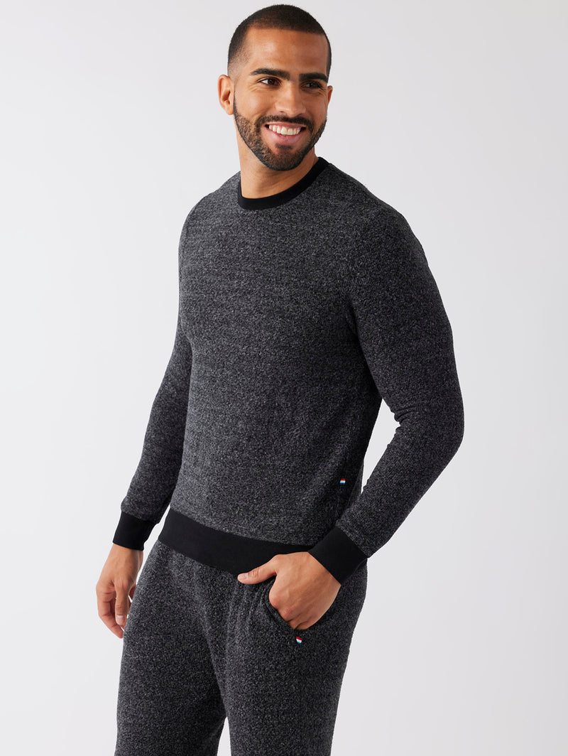 Brushed Boucle Top - Black-SOL ANGELES-Over the Rainbow