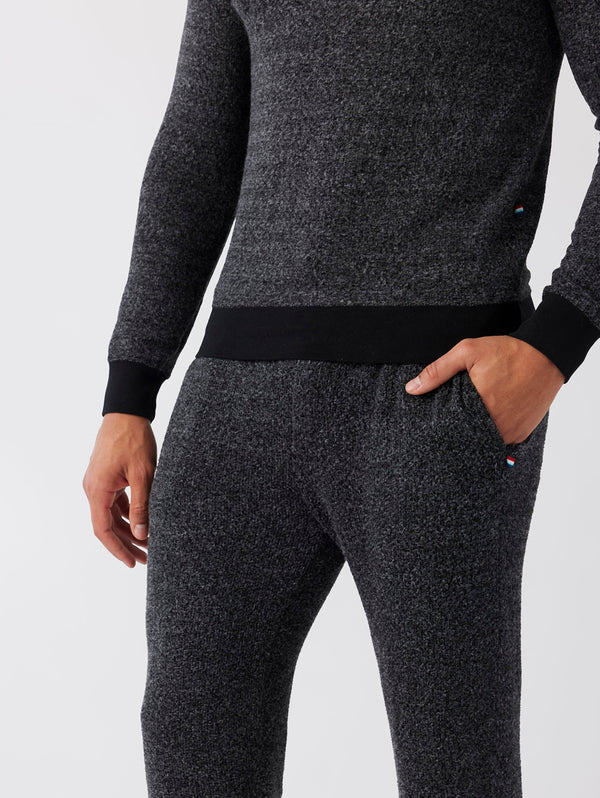 Brushed Boucle Jogger - Black-SOL ANGELES-Over the Rainbow