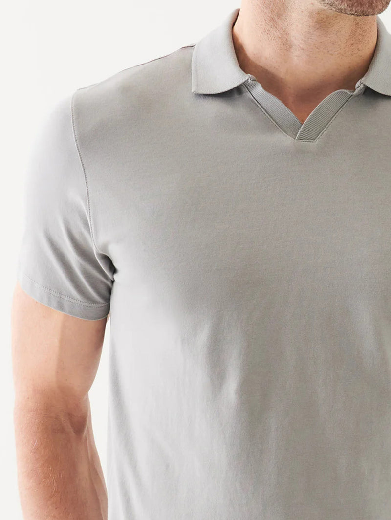 Iconic Open Polo T-Shirt - Foggy-Patrick Assaraf-Over the Rainbow