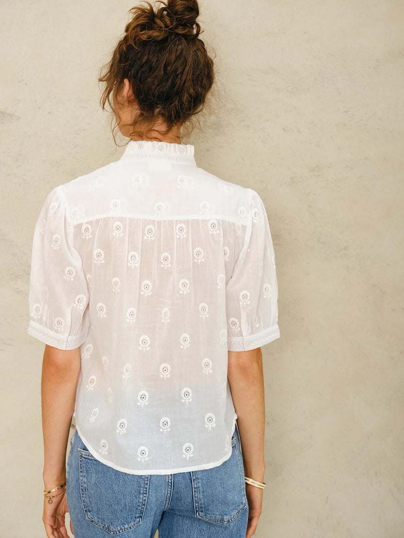 Frani Embroidered Shirt - White