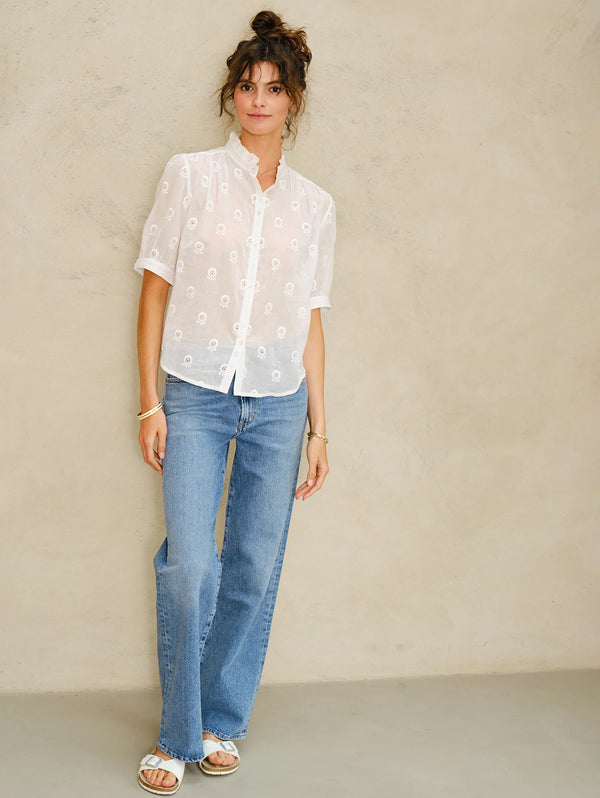 Frani Embroidered Shirt - White
