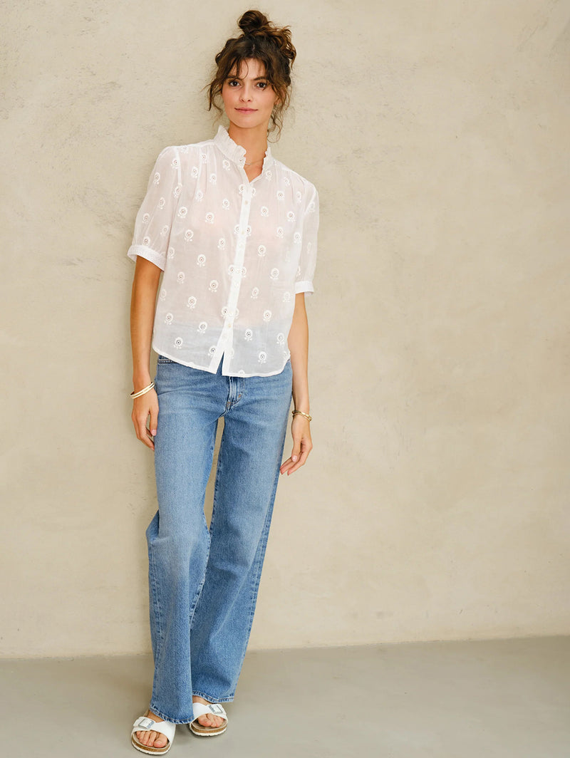 Frani Embroidered Shirt - White