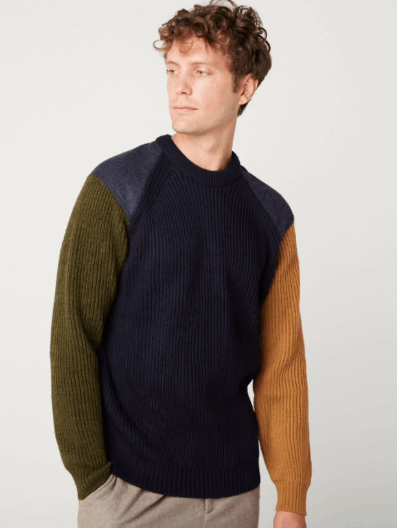 Funky Merino Sweater - Navy Mix-PEREGRINE-Over the Rainbow