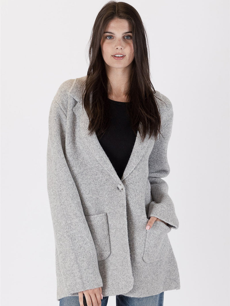 Genie Blazer Sweater - Grey-LYLA+LUXE-Over the Rainbow
