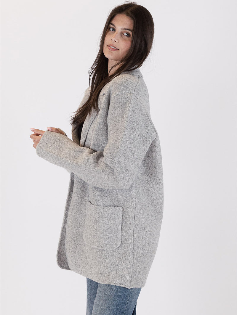 Genie Blazer Sweater - Grey-LYLA+LUXE-Over the Rainbow
