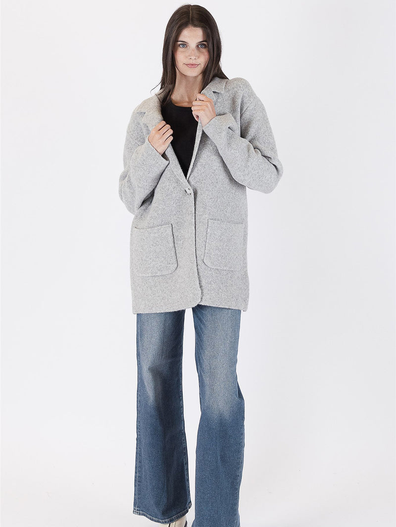 Genie Blazer Sweater - Grey-LYLA+LUXE-Over the Rainbow
