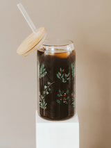 Glass Can + Straw - Holly-SWEET WATER DECOR-Over the Rainbow