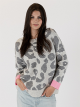 Hailey Leopard Sweater - White-LYLA+LUXE-Over the Rainbow
