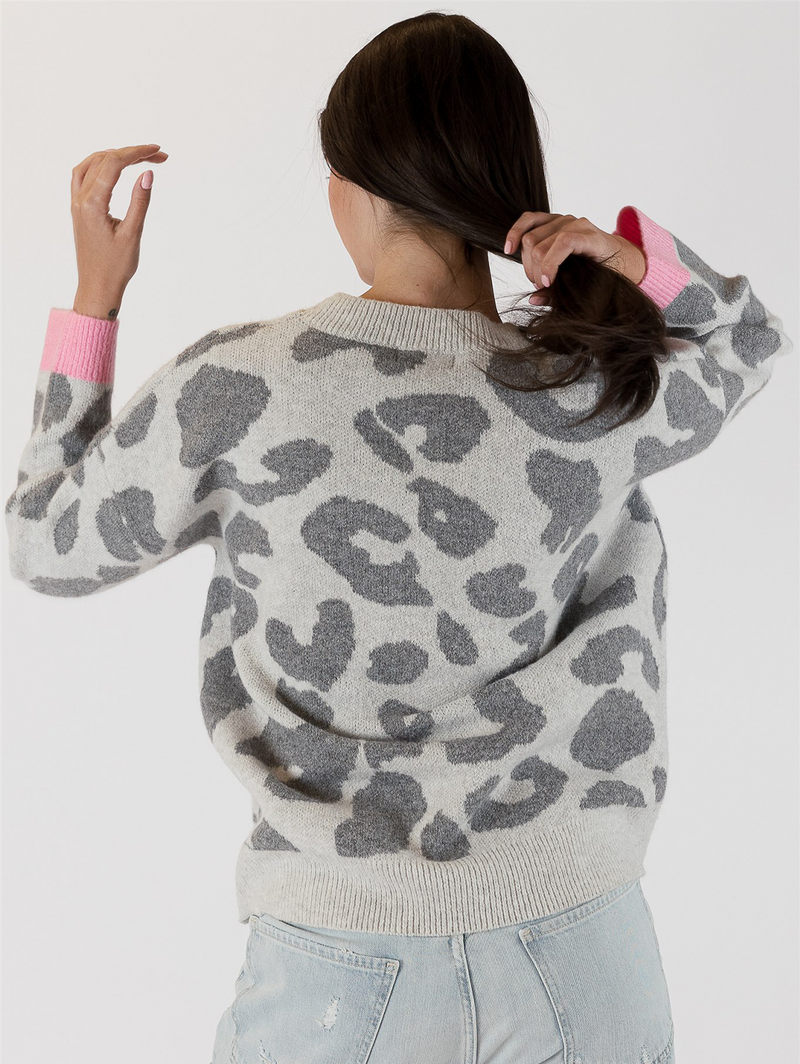 Hailey Leopard Sweater - White-LYLA+LUXE-Over the Rainbow