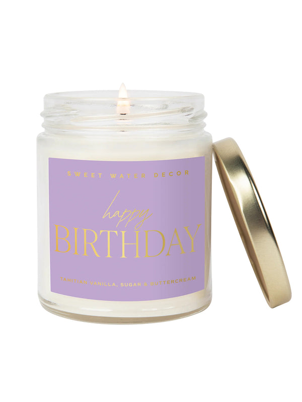 Happy Birthday Soy Candle 9oz-SWEET WATER DECOR-Over the Rainbow