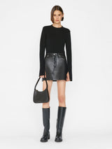 Recycled Leather Le High 'N' Tight Skirt - Noir-FRAME-Over the Rainbow