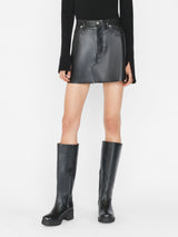 Recycled Leather Le High 'N' Tight Skirt - Noir-FRAME-Over the Rainbow