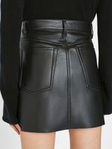 Recycled Leather Le High 'N' Tight Skirt - Noir-FRAME-Over the Rainbow