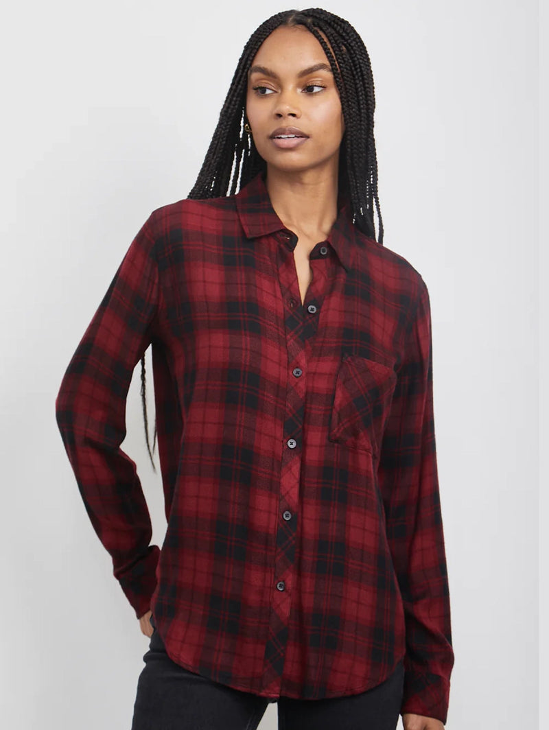 Hunter Plaid Shirt - Crimson Pitch-Rails-Over the Rainbow