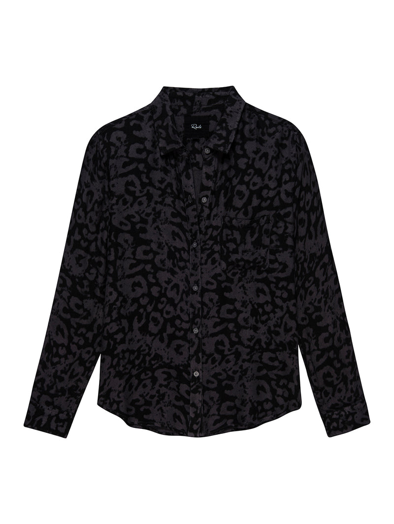 Hunter Plaid Shirt - Diffused Charcoal Cheetah-Rails-Over the Rainbow