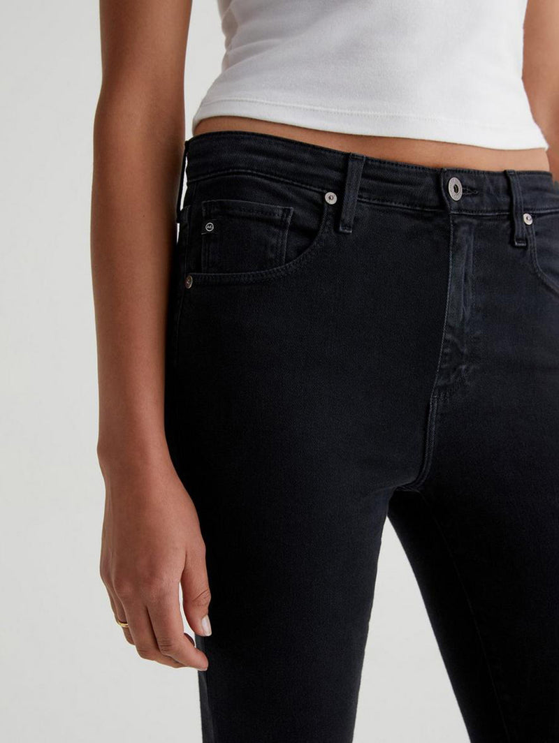 Farrah High Rise Crop Bootcut Jean - Sulfur Black-AG Jeans-Over the Rainbow