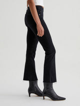 Farrah High Rise Crop Bootcut Jean - Sulfur Black-AG Jeans-Over the Rainbow
