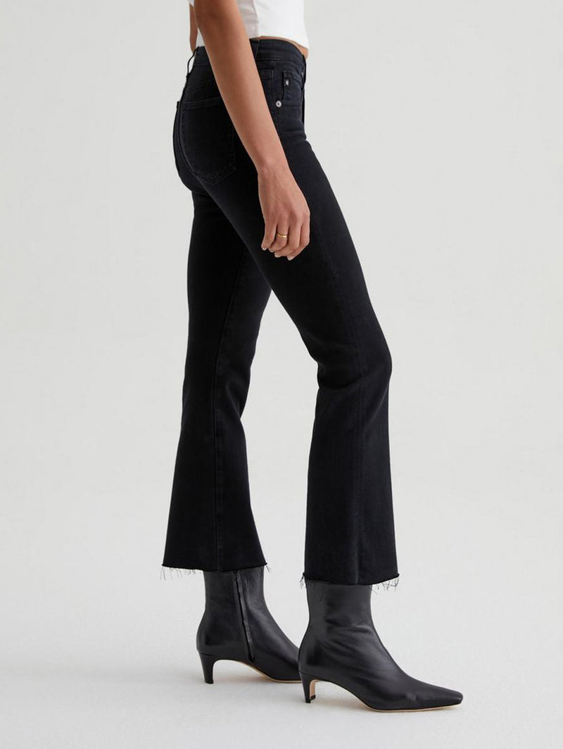 Farrah High Rise Crop Bootcut Jean - Sulfur Black-AG Jeans-Over the Rainbow