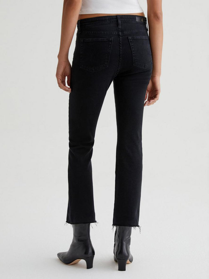 Farrah High Rise Crop Bootcut Jean - Sulfur Black-AG Jeans-Over the Rainbow