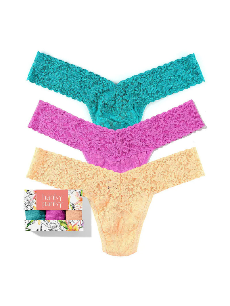 Low Rise Thongs 3 Pack - Raspberry Ice