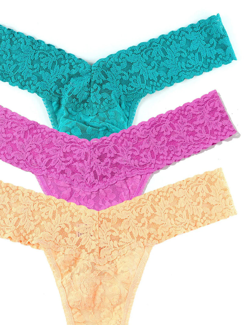 Low Rise Thongs 3 Pack - Raspberry Ice