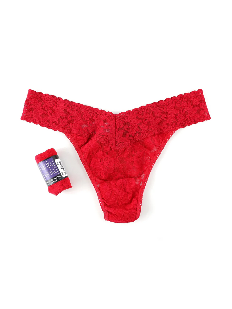 Signature Lace Original Rise Thong - Primary Colours