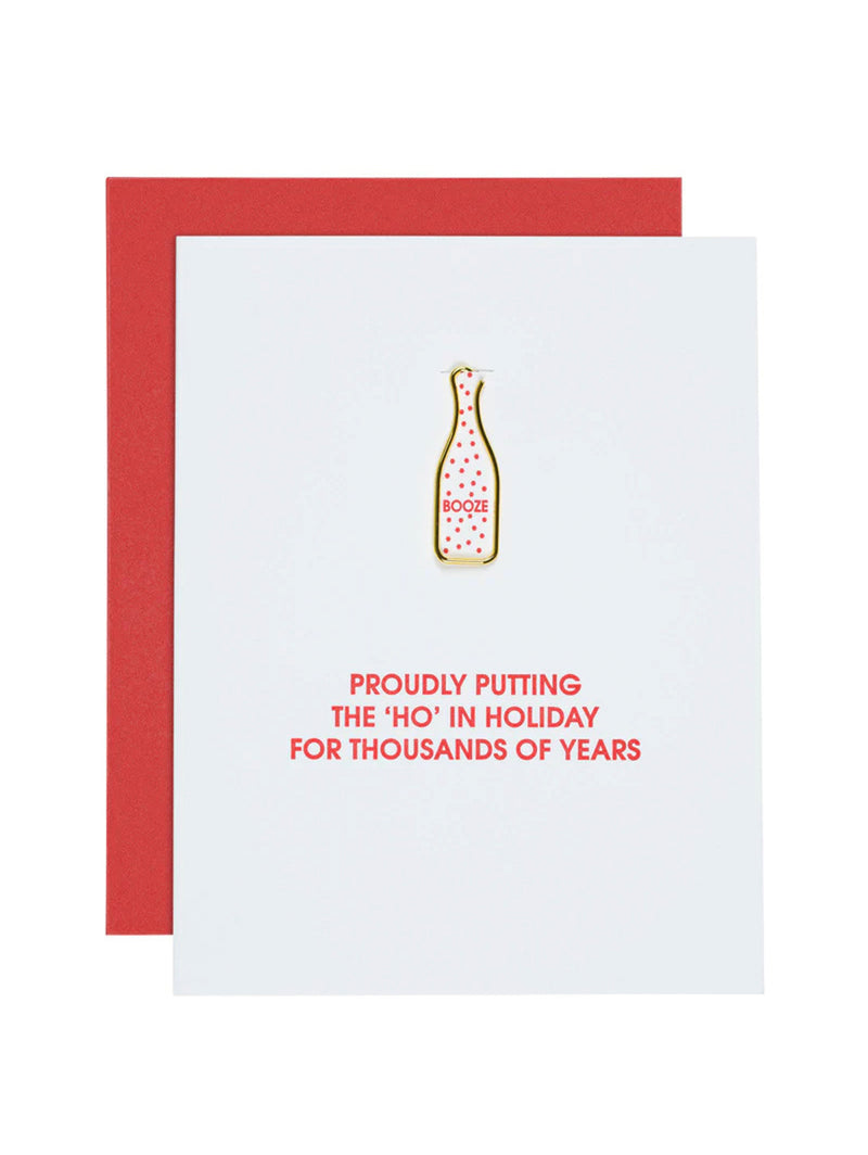 Put Ho In Holiday Paperclip - Letterpress Card-CHEZ GAGNE LETTERPRESS-Over the Rainbow