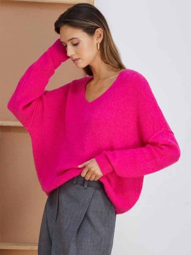 Hailey V-Neck Sweater-CHARLI-Over the Rainbow