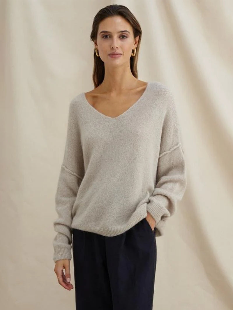 Hailey V-Neck Sweater-CHARLI-Over the Rainbow