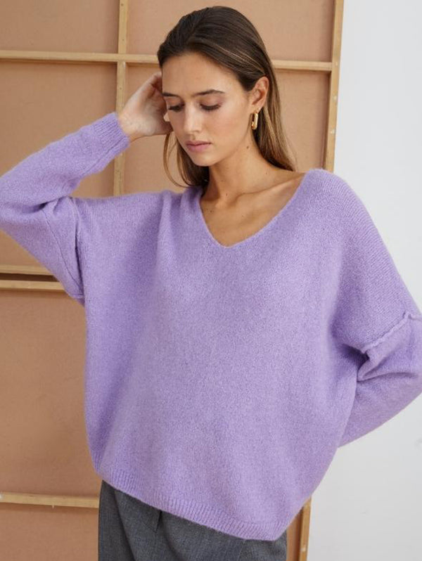 Hailey V-Neck Sweater-CHARLI-Over the Rainbow