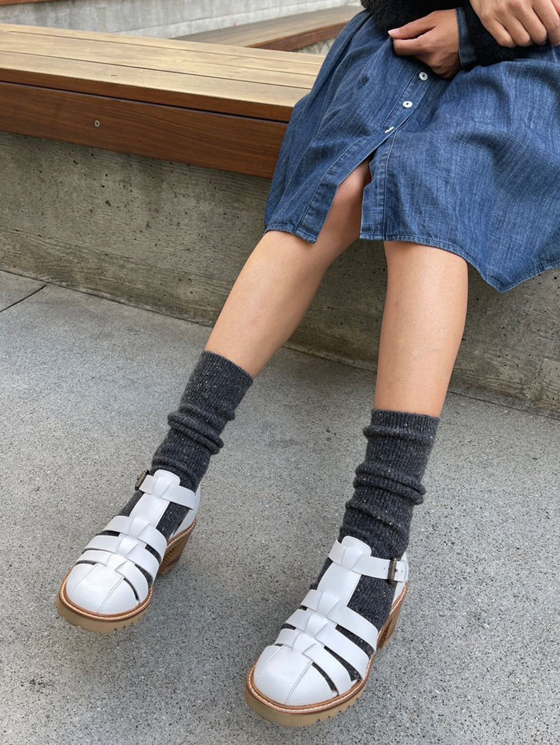 Snow Socks - Snow Charcoal-LE BON SHOPPE-Over the Rainbow