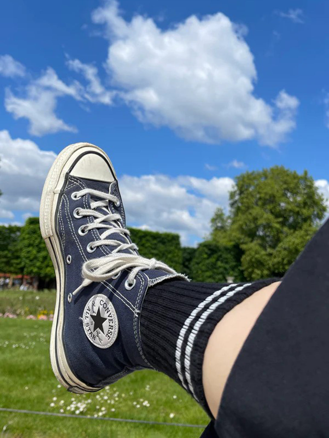 Boyfriend Socks - Noir-LE BON SHOPPE-Over the Rainbow