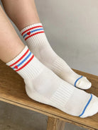 Embroidered Girlfriend Socks - Leche + Heart-LE BON SHOPPE-Over the Rainbow