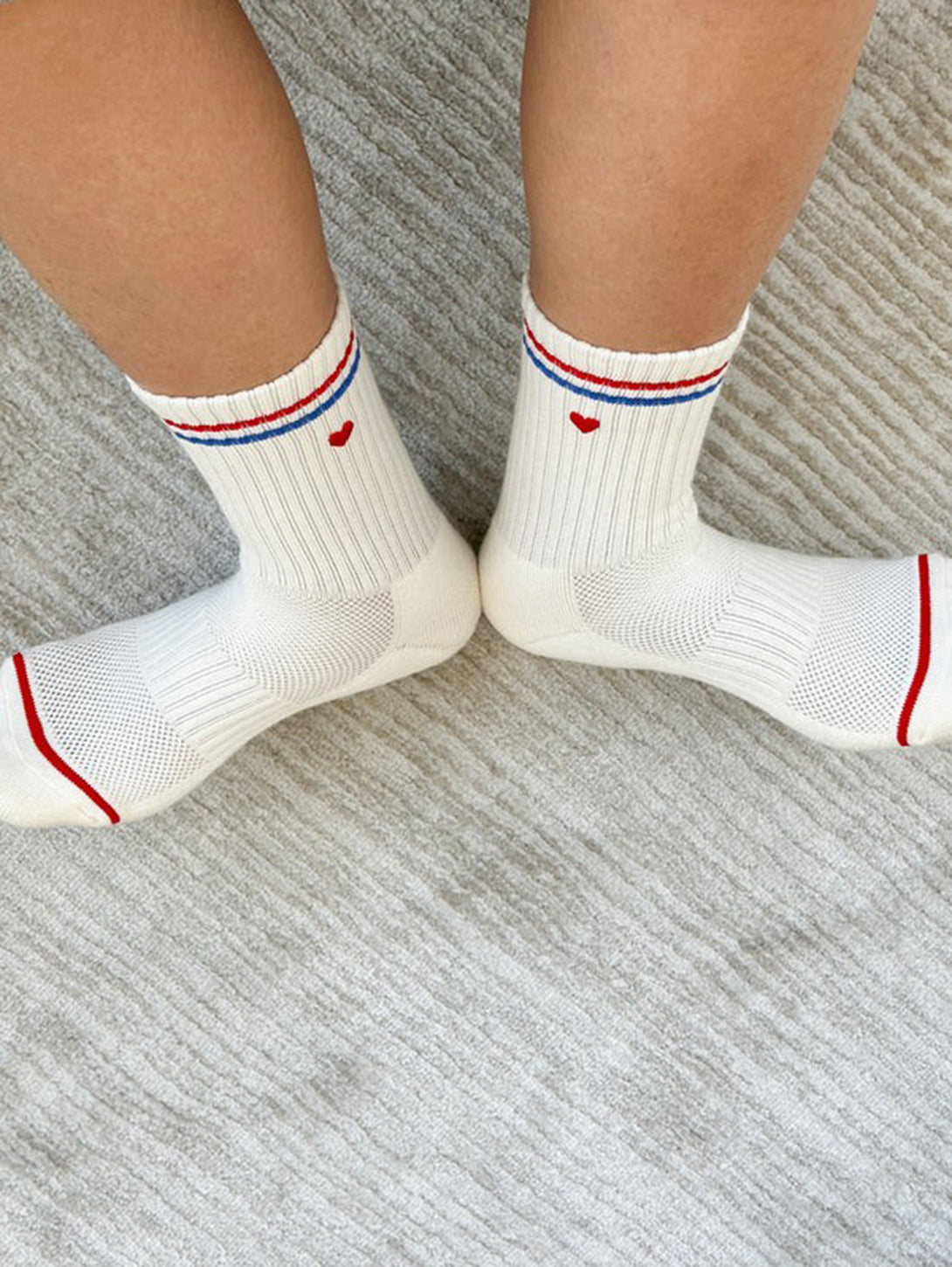 Embroidered Boyfriend Socks - Milk + Heart-LE BON SHOPPE-Over the Rainbow